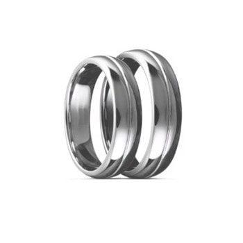 Titanium Vielsesringe, blankpoleret med pyntestriber, 6 mm bredde